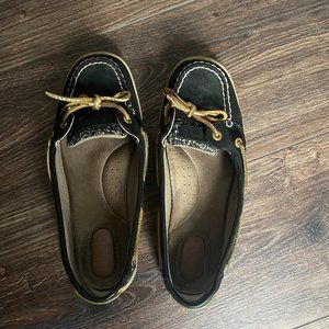 W7.5 Black Sperry Boat Shoe